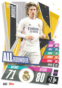 Luka Modric Real Madrid 2020/21 Topps Match Attax CL All Rounder #REA03